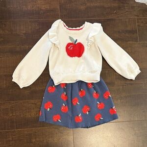 Max Studio Apple Sweater and Skirt Set